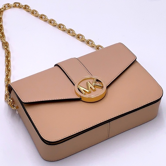 MICHAEL KORS CARMEN MEDIUM CONVERTIBLE SHOULDER BAG BUFF COLOR - Picture 10 of 16